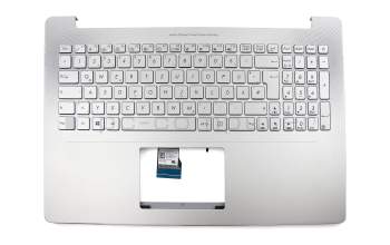 Asus N501VW Original Tastatur inkl. Topcase DE (deutsch) silber/silber mit Backlight (für Modelle ohne HDD)