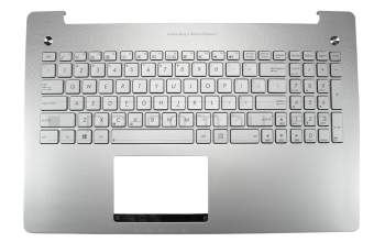Asus N550JA Original Tastatur inkl. Topcase US (englisch) silber/silber mit Backlight