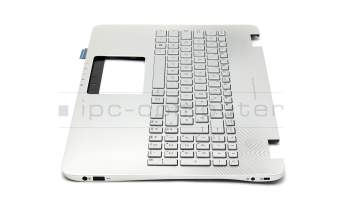 Asus N551JQ Original Tastatur inkl. Topcase FR (französisch) silber/silber mit Backlight