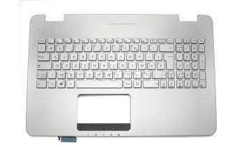 Asus N551JW Original Tastatur inkl. Topcase FR (französisch) silber/silber mit Backlight