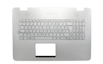 Asus N751JK Original Tastatur inkl. Topcase FR (französisch) silber/silber mit Backlight