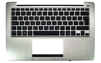 Asus VivoBook S200E Original Tastatur inkl. Topcase GR (griechisch) schwarz/silber