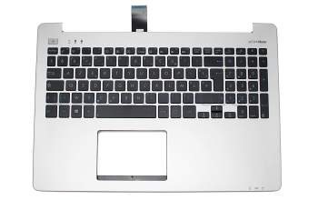 Asus VivoBook S551LB Original Tastatur inkl. Topcase FR (französisch) schwarz/silber