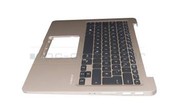 Asus ZenBook F411UA Original Tastatur inkl. Topcase DE (deutsch) schwarz/champagner mit Backlight