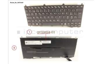 Fujitsu CP789094-XX KEYBOARD BLACK W/O TS SWISS