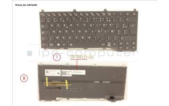 Fujitsu CP789121-XX KEYBOARD BLACK W/ BL FRANCE