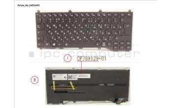 Fujitsu CP789129-XX KEYBOARD BLACK W/ BL RUSSIA/US
