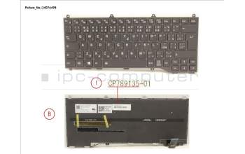 Fujitsu CP789135-XX KEYBOARD BLACK W/ BL CZECH/SLOVAKIA