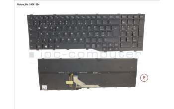 Fujitsu CP795609-XX KEYBOARD BLACK W/ BL SWISS