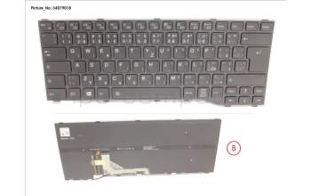 Fujitsu CP806536-XX KEYBOARD BLACK W/ BL CZECH/SLOVAK/US