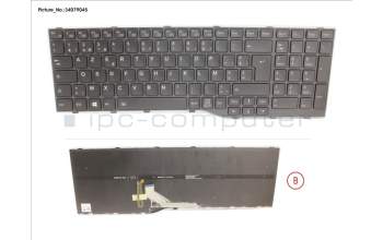 Fujitsu CP806599-XX KEYBOARD BLACK W/ BL BELGIUM