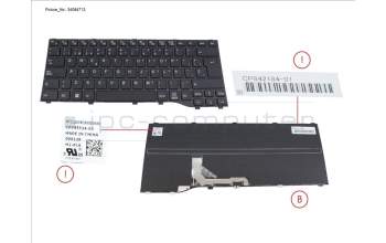 Fujitsu CP842184-XX KEYBOARD BLACK SPAIN WIN11 (NEW_FN)