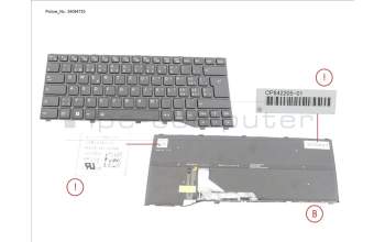 Fujitsu CP842205-XX KEYBOARD BLACK W/ BL SWISS (NEW_FN)