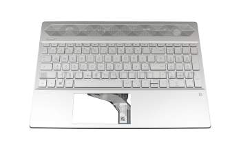 DZC54G7ETATP00 Original HP Tastatur inkl. Topcase DE (deutsch) silber/silber mit Backlight (GTX-Grafikkarte)