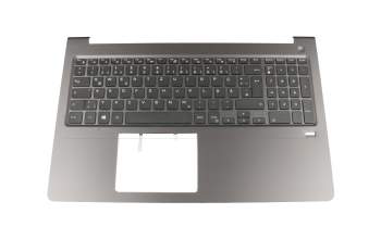 Dell Vostro 15 (5568) Original Tastatur inkl. Topcase DE (deutsch) schwarz/grau mit Backlight für Fingerprint-Sensor