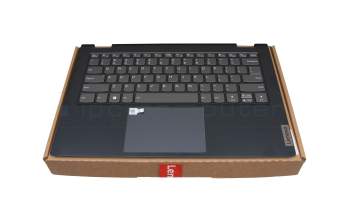 ET375000300 Original Lenovo Tastatur inkl. Topcase US (englisch) grau/blau mit Backlight