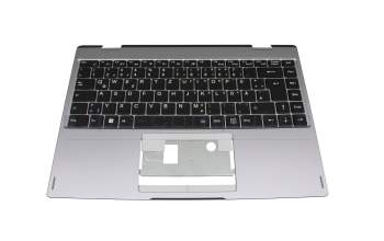 Emdoor YM14CM Original Tastatur inkl. Topcase DE (deutsch) schwarz/grau mit Backlight