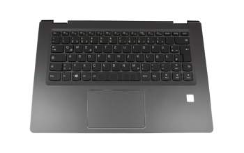 FAIR4000110 Original Lenovo Tastatur inkl. Topcase DE (deutsch) schwarz/schwarz mit Backlight mit Aussparung für FingerPrint-Reader