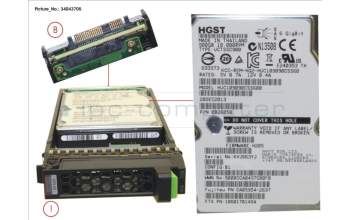 Fujitsu FUJ:CA07670-E653 DX S3 HDD SAS 900GB 10KRPM 2.5\" X1