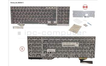 Fujitsu FUJ:CP700205-XX KEYBOARD BLACK/RED EAST EUROPE W/O TS