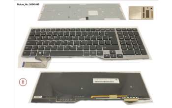 Fujitsu FUJ:CP700243-XX KEYBOARD BLACK W/ BL PORTUGAL