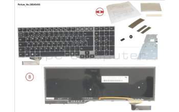 Fujitsu FUJ:CP700249-XX KEYBOARD BLACK W/ BL NORDIC