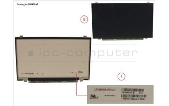 Fujitsu FUJ:CP707427-XX LCD PANEL AG, W/ RUBBER (EDP, HD)
