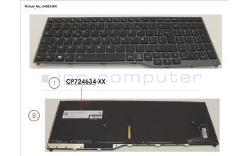 Fujitsu FUJ:CP724634-XX KEYBOARD 10KEY BLACK W/ BL FRANCE