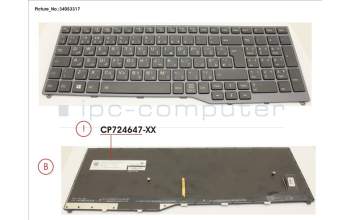 Fujitsu FUJ:CP724647-XX KEYBOARD 10KEY BLACK W/ BL ARABIC/UK