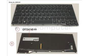 Fujitsu FUJ:CP724740-XX KEYBOARD BLACK W/ BL US