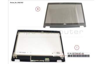Fujitsu FUJ:CP754187-XX LCD ASSY FHD, G INCL.TOUCHPANEL