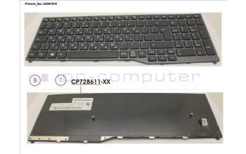 Fujitsu FUJ:CP757758-XX KEYBOARD 10KEY BLACK W/O TS GREECE
