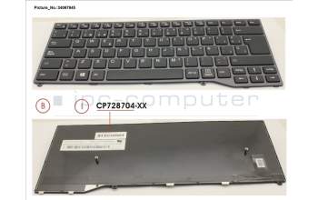 Fujitsu FUJ:CP757791-XX KEYBOARD BLACK W/O TS SPAIN