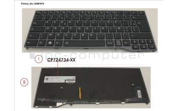 Fujitsu FUJ:CP758506-XX KEYBOARD BLACK W/ BL FRANCE
