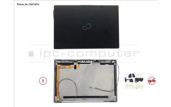 Fujitsu FUJ:CP775906-XX LCD BACK COVER BLACK NON TOUCH W/CAM