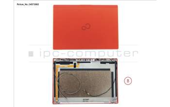 Fujitsu FUJ:CP775918-XX LCD BACK COVER RED TOUCH W/CAM