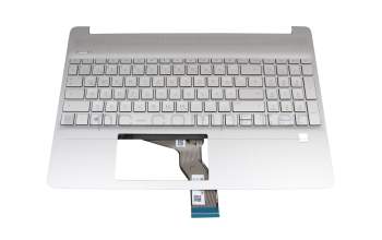 HP 15s-eq1000 Original Tastatur inkl. Topcase DE (deutsch) silber/silber mit Backlight