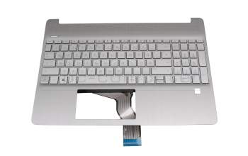 HP 15s-eq3000 Original Tastatur inkl. Topcase DE (deutsch) silber/silber (Fingerprint)