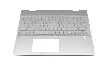 HP Envy x360 15-dr1300 Original Tastatur inkl. Topcase DE (deutsch) silber/silber mit Backlight (UMA)