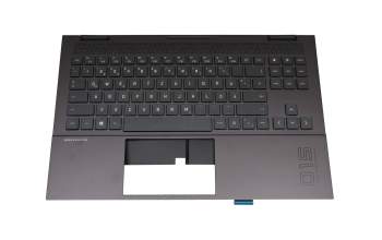 HP Omen 15-en0000 Original Tastatur inkl. Topcase DE (deutsch) schwarz/schwarz mit Backlight (Mica Silver Aluminium)