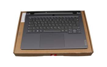 JWINJ Original Lenovo Tastatur inkl. Topcase DE (deutsch) grau/grau mit Backlight