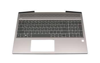 L25111-041 Original HP Tastatur inkl. Topcase DE (deutsch) grau/grau mit Backlight