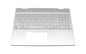 L47469-041 Original HP Tastatur inkl. Topcase DE (deutsch) silber/silber mit Backlight (DIS)