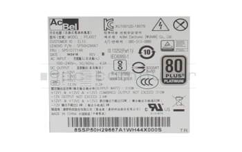 Lenovo ThinkCentre M70s Gen 3 (11TC) Original Desktop-PC Netzteil 310 Watt Small-Form-Faktor (SFF) Small-Form-Faktor (SFF)