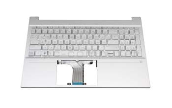 M14598-041 Original HP Tastatur inkl. Topcase DE (deutsch) silber/silber mit Backlight