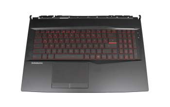 MSI GL75 Leopard 10SFK/10SFSK (MS-17E7) Original Tastatur inkl. Topcase DE (deutsch) schwarz/schwarz mit Backlight Red Backlight