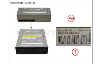 Fujitsu DVD-RW SUPERMULTI HH SATA BL für Fujitsu Primergy RX2560 M1