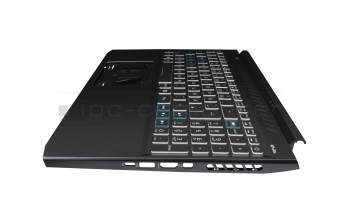 NKI15131GE Original Acer Tastatur inkl. Topcase DE (deutsch) schwarz/weiß/schwarz mit Backlight (Anschlusskabel 16mm)