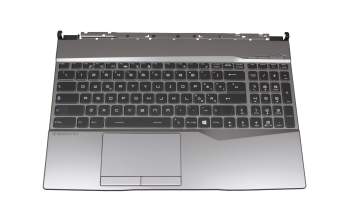 NSK-FCBBN 0E Original Darfon Tastatur inkl. Topcase IT (italienisch) schwarz/grau mit Backlight