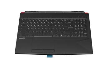 NSK-FCBBN 2G Original Darfon Tastatur inkl. Topcase DE (deutsch) schwarz/schwarz/rot mit Backlight